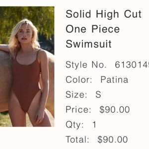 Free people: Solid High Cut One Piece Swimsuit - burnt orange (color Patina)